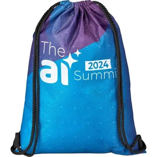 Hoppla Bellville RPET Drawstring Bag Branded Front